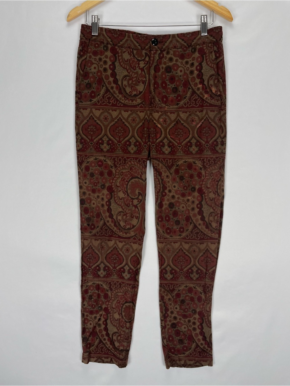 Stussy Pants Women’s Small Brown Paisley Drawstring Vintage Y2K *Flaw